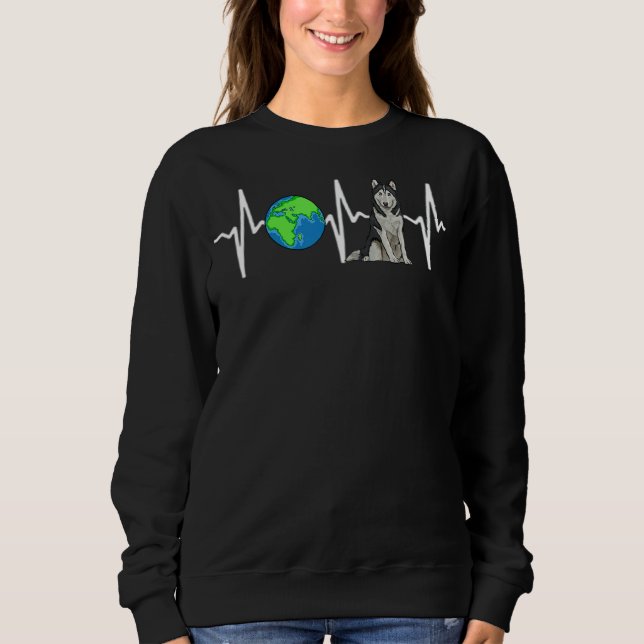 Sudadera Globe Planet Earth Siberian Husky Perro latido (Anverso)
