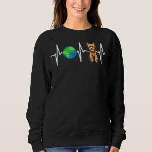 Sudadera Globe Planet Earth Yorkshire Terrier Heartbeat Dog