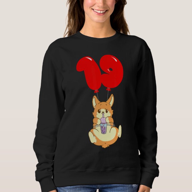 Sudadera Globo de niños de cumpleaños número 19 de Bubble T (Anverso)