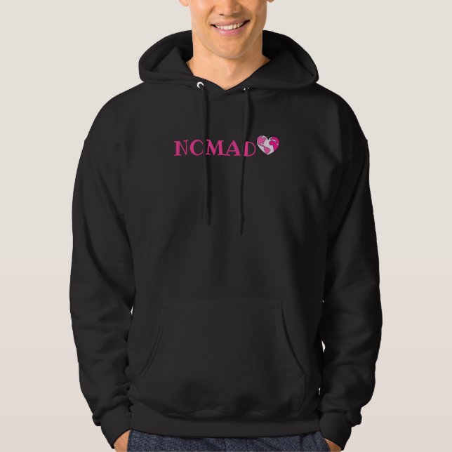 Sudadera Globo terráqueo corazón rosa nómada viajero errant (Anverso)