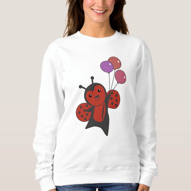 Sudadera Globos De Bicho De Ladybug Moscas Cutan Animales P (Anverso)