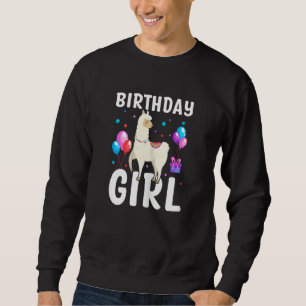Sudadera Globos de cumpleaños de alpaca llama lindos y geni