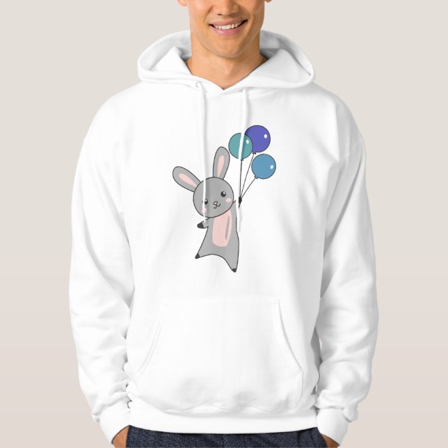 Sudadera Globos De Moscas Conejitas Sobre Animales Cuidados (Anverso)