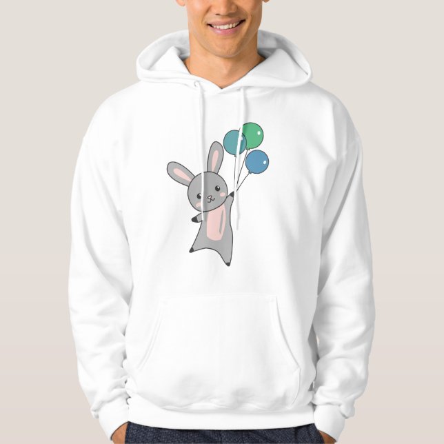 Sudadera Globos De Moscas Conejitas Sobre Animales Cuidados (Anverso)