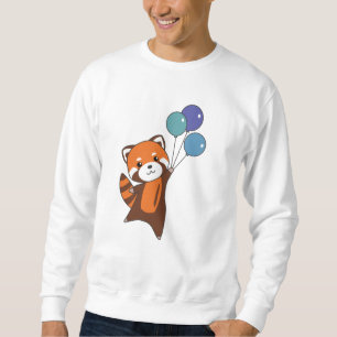 Sudadera Globos De Moscas Rojas Panda Cutan Animales Para N