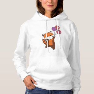 Sudadera Globos De Moscas Rojas Panda Cutan Animales Para N