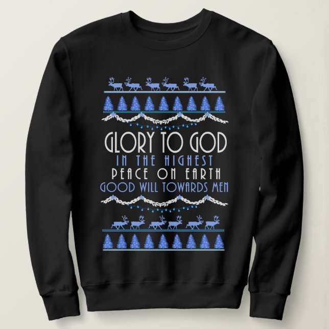 Sudadera Gloria a Dios en los Navidades más altos (Anverso del diseño)