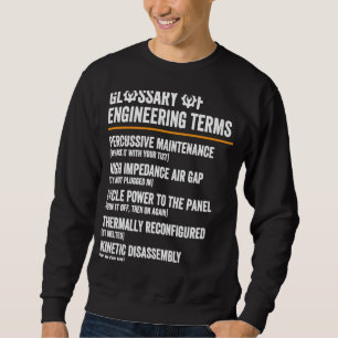 Sudadera Glosario de Definición de Ingeniero de Términos de