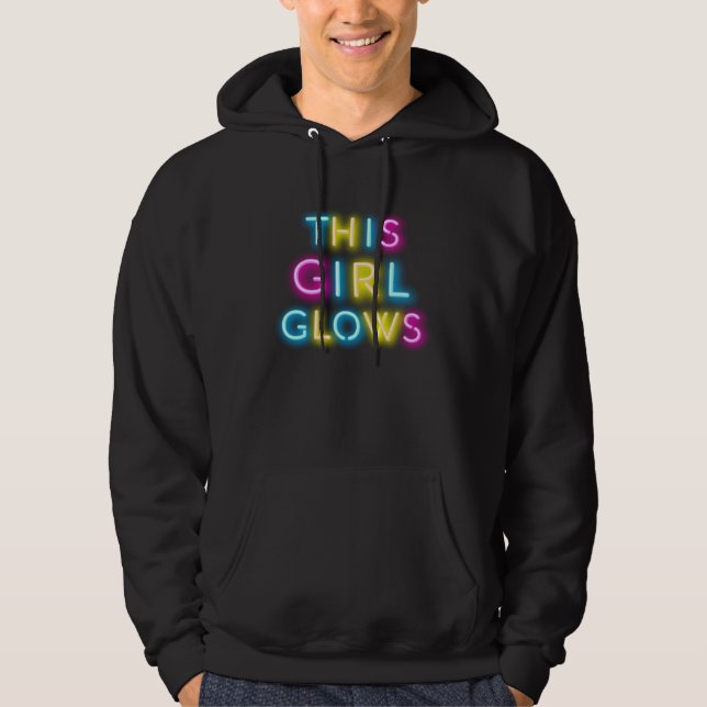 Sudadera Glow  This Girl Glows Retro 80 s Party Girl 80s Pa (Anverso)