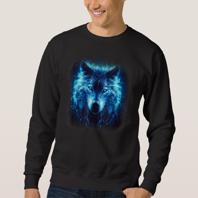 Sudadera Glowing Animal Wolf Face (Anverso)