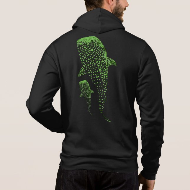 Sudadera Glowing Whale Shark Particle Art (Reverso)