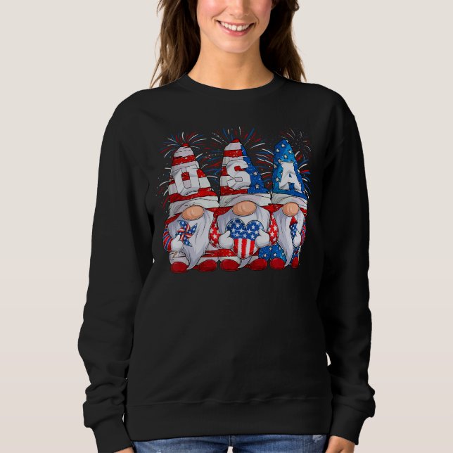 Sudadera Gnome   4th Of July Gnomes Patriotic American Flag (Anverso)
