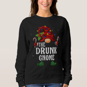 Sudadera Gnome Borracho Cuadros de Búfalo Familia Pareja Na