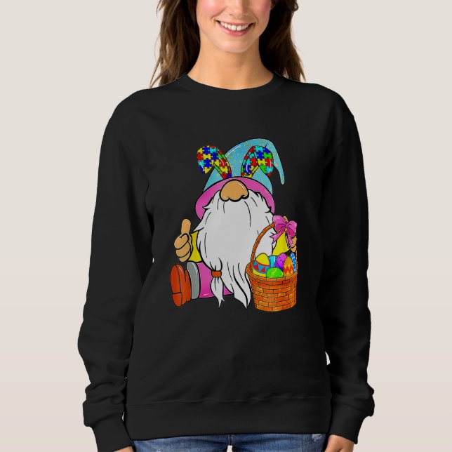 Sudadera Gnome Bunny Autism Awareness Support Happy Easter (Anverso)