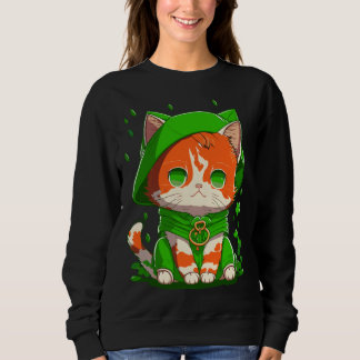Sudadera Gnome Cat St Patricks Day Kids Toddler Girl Boy  2