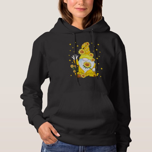 Sudadera Gnome con flor de girasol (Anverso)