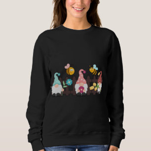 Sudadera Gnome de jardín de flores con abejas y flores
