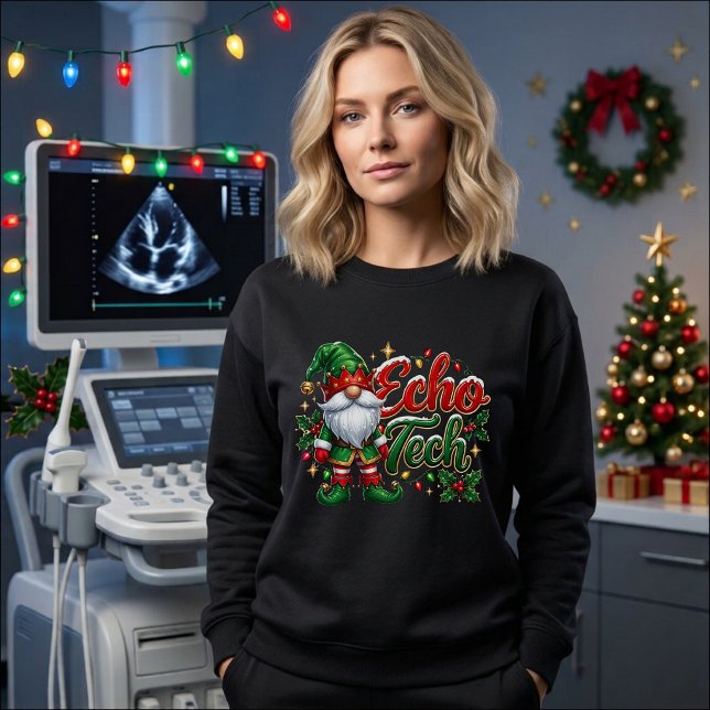 Sudadera Gnome de Navidad Echo Tech (Echo Tech Christmas Gnome graphic sweatshirt)