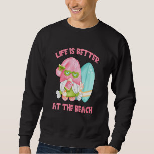 Sudadera Gnome De Verano Para Los Niños Surf - La Vida Es M