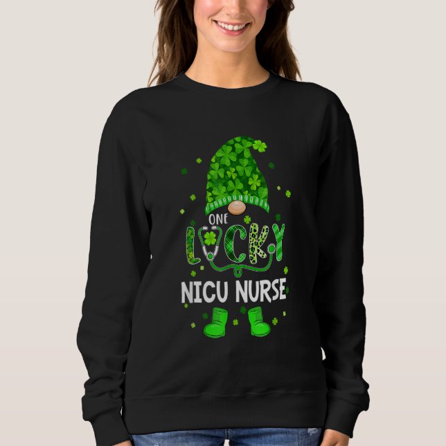 Sudadera Gnome divertida una enfermera de Nicu afortunada e (Anverso)
