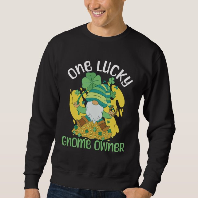 Sudadera Gnome Gardening St Patricks Day Lucky Garden Dwarf (Anverso)