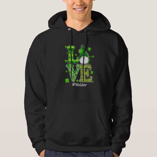 Sudadera Gnome Leopard St Patrick's Day Irish S (Anverso)