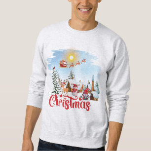 Sudadera Gnome lindo, hombre de nieve celebrando vacaciones