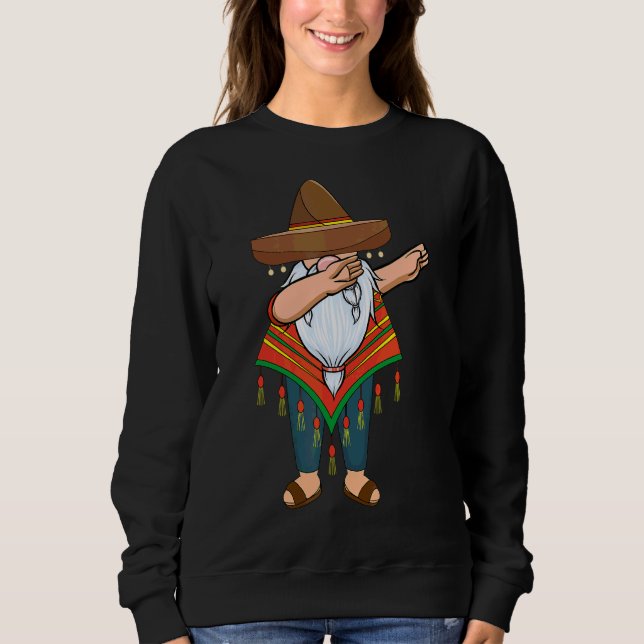 Sudadera Gnome mexicano de dabeo Cinco de Mayo Poncho Sombr (Anverso)