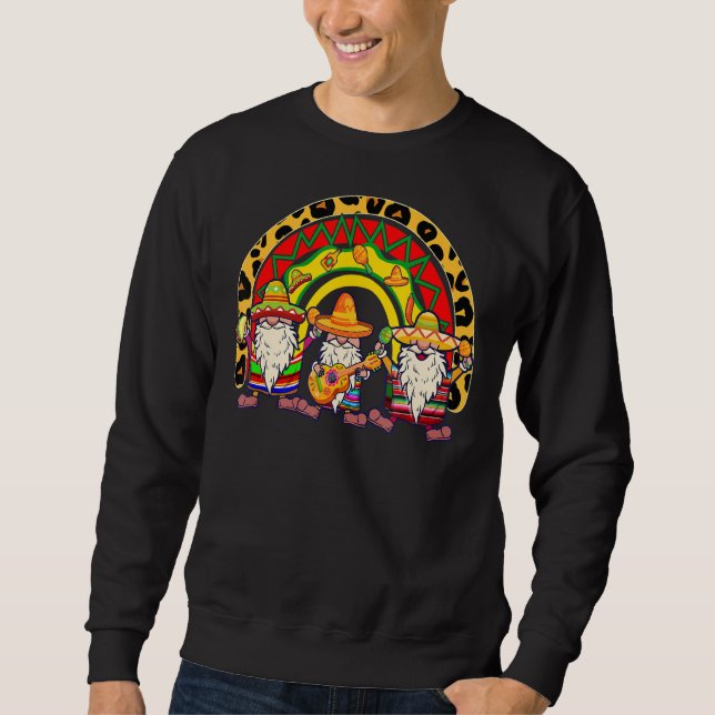Sudadera Gnome mexicano Poncho Taco Rainbow Mexico Cinco De (Anverso)