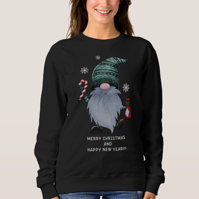 Sudadera Gnome Navidades Novedad blk Sweatshirt (Anverso)