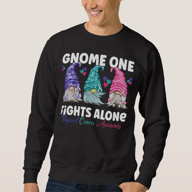 Sudadera Gnome One lucha solo contra la Thyroid rosa morado (Anverso)