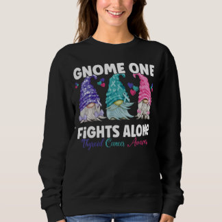 Sudadera Gnome One lucha solo contra la Thyroid rosa morado