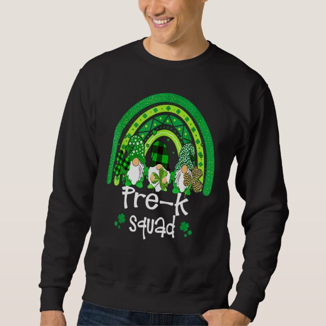 Sudadera Gnome Previo K Squad Rainbow Happy St Patricks Day (Anverso)