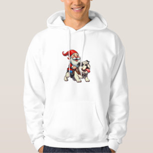 Sudadera Gnome Riding Navidades de Bulldog inglés Xmas Boys