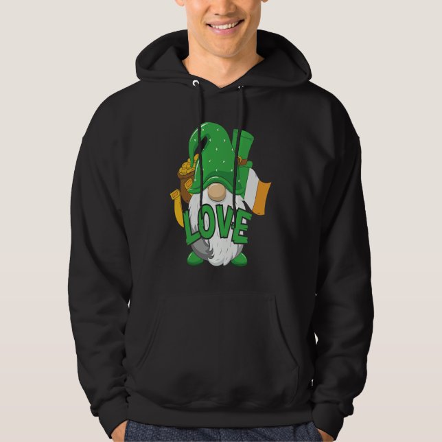 Sudadera Gnome St Patricks Day Love Irish Flag Saint Patric (Anverso)