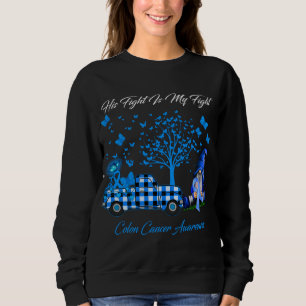 Sudadera Gnomé Su Lucha Es Mi Lucha Contra El Cáncer De Col