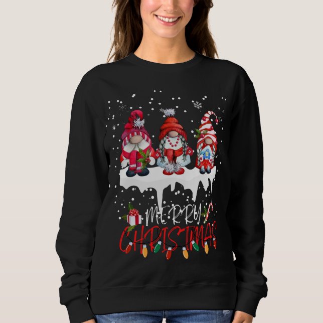 Sudadera Gnomes Cute Gnomes Merry Christmas Light Gnome Xma (Anverso)