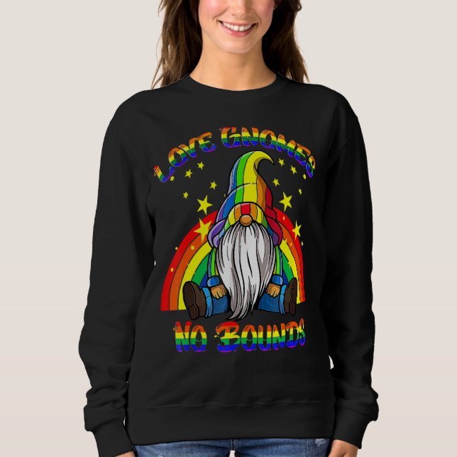 Sudadera Gnomes de amor No Bound Rainbow Heart Lgbt Lesbia (Anverso)