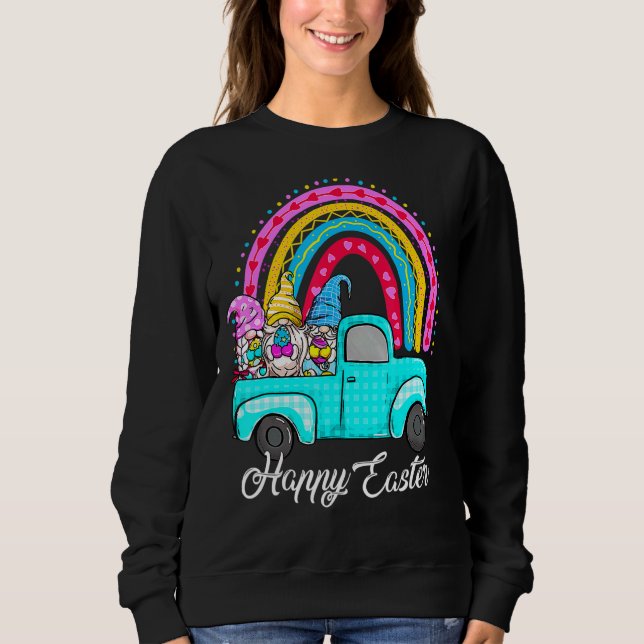 Sudadera Gnomes de arcoiris con huevo conejito cazando cami (Anverso)