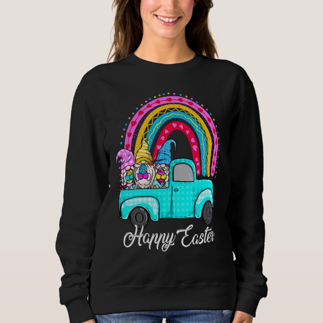 Sudadera Gnomes de arcoiris con huevo conejito cazando cami (Anverso)