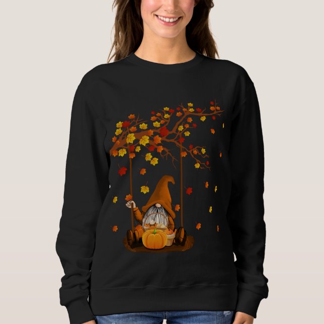 Sudadera Gnomes de calabaza Caen otoño Cute Halloween Thank (Anverso)