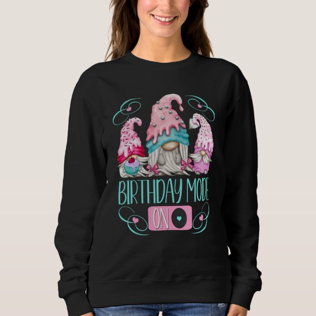 Sudadera Gnomes De Cumpleaños Para Mujeres Con El Modo De C (Anverso)