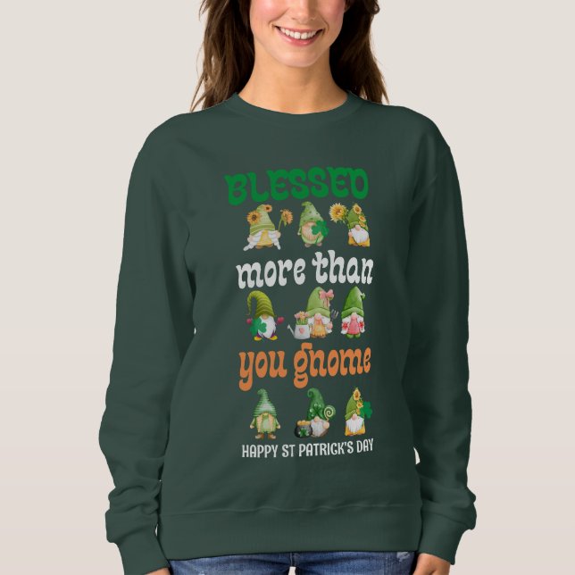 Sudadera Gnomes Diversos BENDÍAN MÁS QUE Feliz Día De St Pa (Anverso)