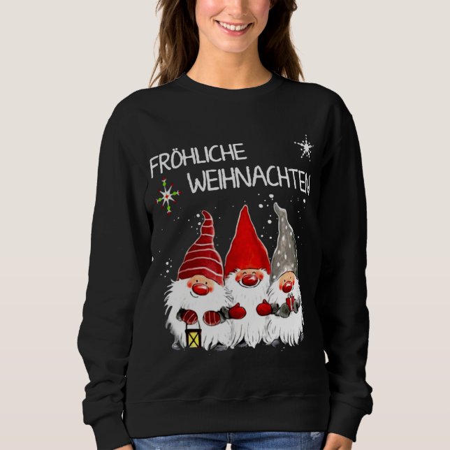 Sudadera Gnomes Frohliche Weihnachten Navidades graciosos (Anverso)
