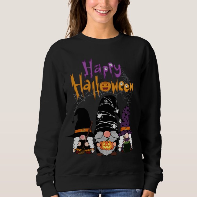 Sudadera Gnomes Halloween Witch Garden Gnomes Happy Hallowe (Anverso)