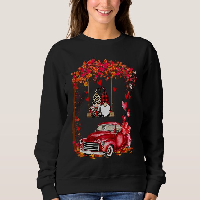 Sudadera Gnomes In Trucks Happy Valentine Couple Matching (Anverso)