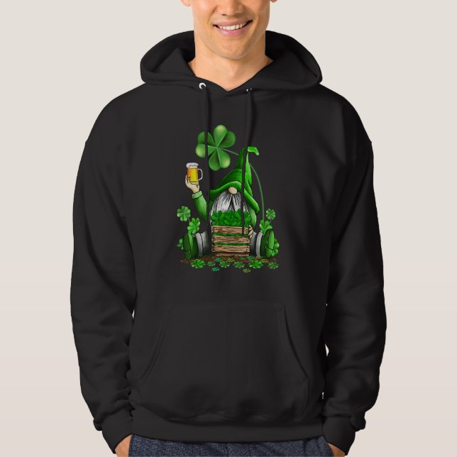 Sudadera Gnomes St Patricks Day Green Irish Gnome Holding B (Anverso)
