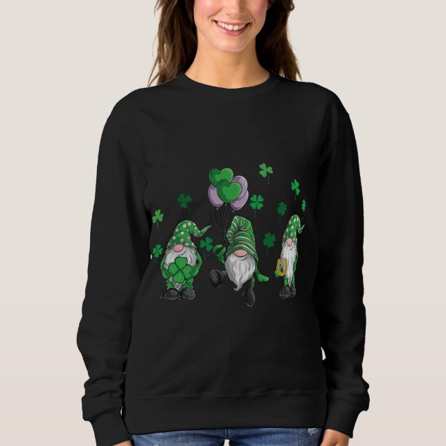 Sudadera gnomes st patricks día Shamrock Irish Gnome (Anverso)