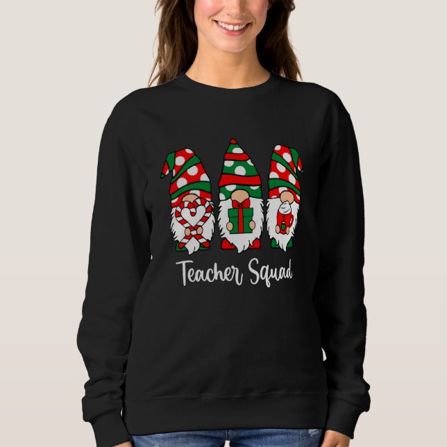 Sudadera Gnomes Teacher Squad divertidos Navidades profesor (Anverso)