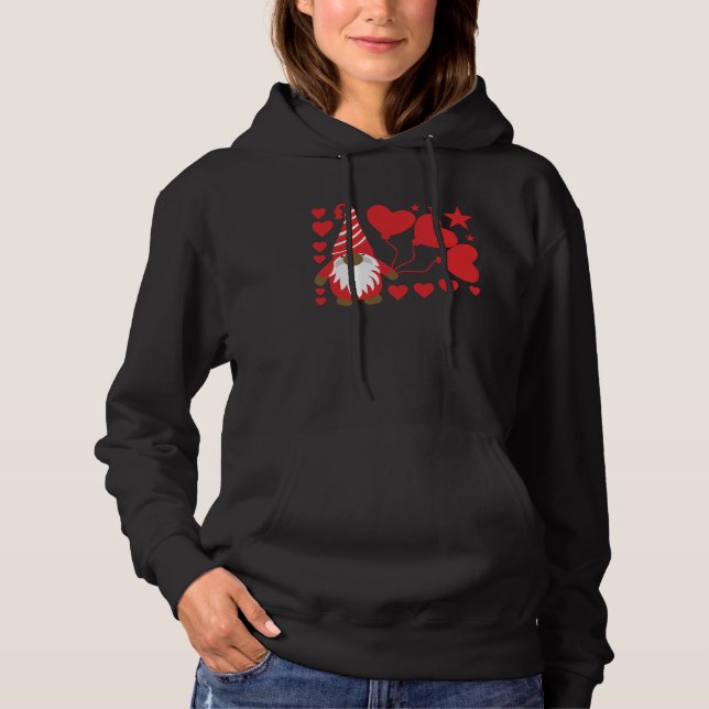 Sudadera Gnomies Lovers Design Big Red Heart Valentines Day (Anverso)